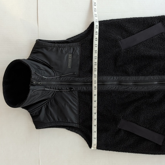 Under Armour Loose Mission Sherpa Fleece Full Zip Vert LARGE Black Zip Pockets - Picture 14 of 16